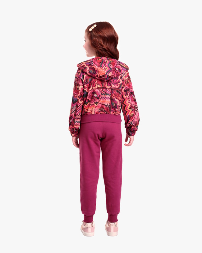 Conjunto Infantil Menina com Jaqueta Estampada - Kely Kety - Rosa Caramelo-bfe59cd6-1d30-4fe1-8357-c2c66e25bee0