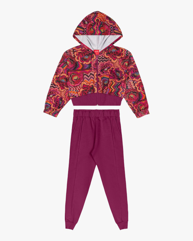 Conjunto Infantil Menina com Jaqueta Estampada - Kely Kety - Rosa Caramelo-dd4fbb08-9778-402f-827d-d89c2708219c