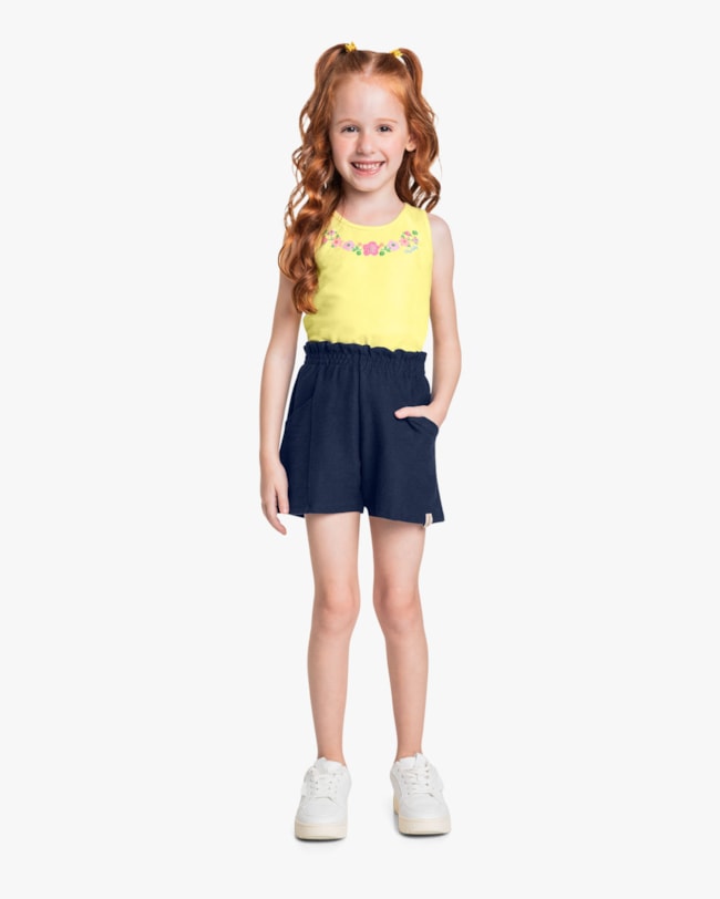 Conjunto Infantil Menina com Regata e Shorts - Kely Kety - Pinacolada-7b1a53c9-dae2-4855-bd2b-825c46e7f096