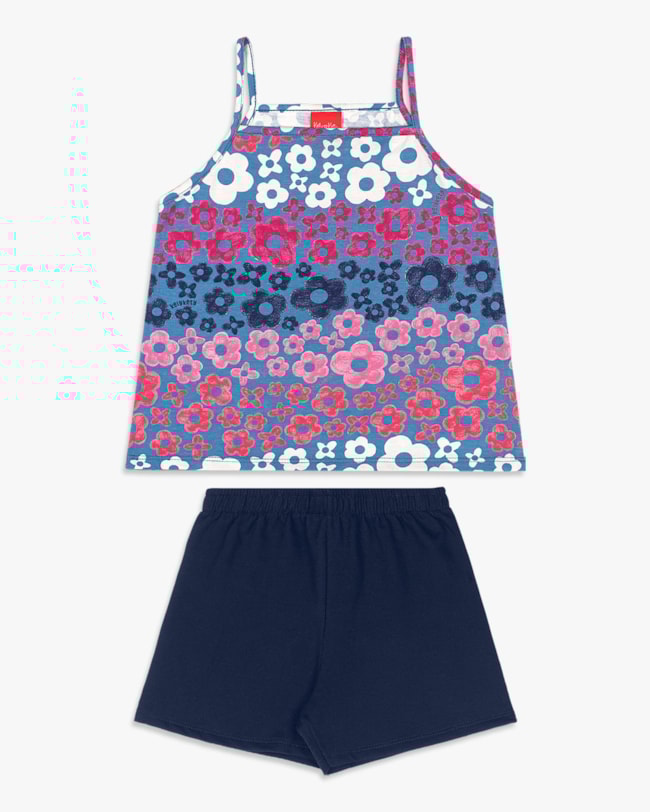 Conjunto Infantil Menina com Regata Estampa Floral - Kely Kety - Surfside-1653919b-a04b-4983-8ae5-1fb5cfe14525