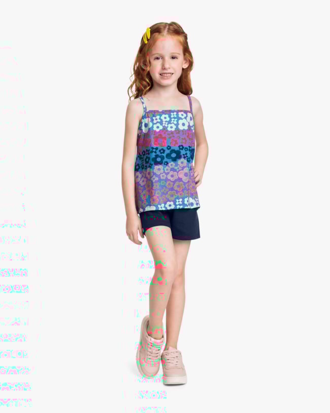 Conjunto Infantil Menina com Regata Estampa Floral - Kely Kety - Surfside-f2aad570-43f0-40d2-a7bc-ce4b9df90a0d