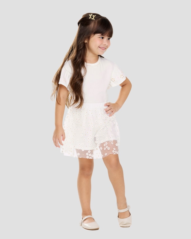 Conjunto Infantil Menina com Saia Tule e Blusa Kely Kety Branco-82faf3ff-68a6-44bb-b591-7fd309b57606