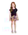 Conjunto Infantil Menina com Shorts Estampado - Kely Kety - Preto-a5751fe4-786a-4a2a-a248-df8b053781b5