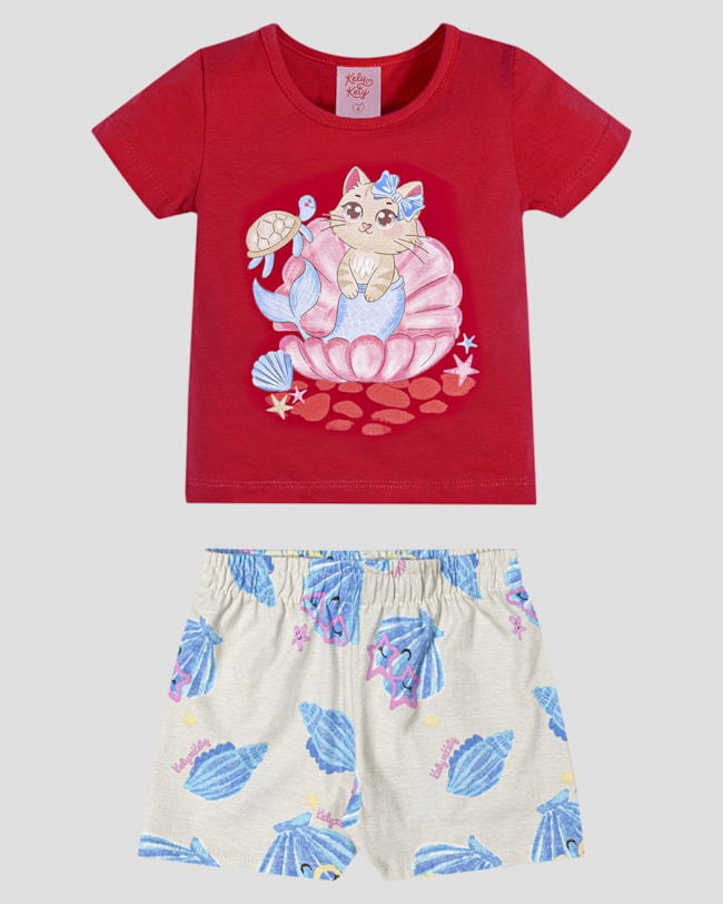 Conjunto Infantil Menina em Malha com Estampa Kely Kety Vermelho-6ce42e36-e91e-435e-bb34-91234ceeb49d