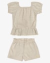 Conjunto Infantil Menina em Malha Listrado - Kely Kety - Tapioca-89a2871e-8b2a-4510-9fcf-37bfab22d375