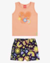 Conjunto Infantil Menina em Meia Malha Estampado - Kely Kety - Salmão-071791bc-1427-4bfd-b2aa-0771a5149b39