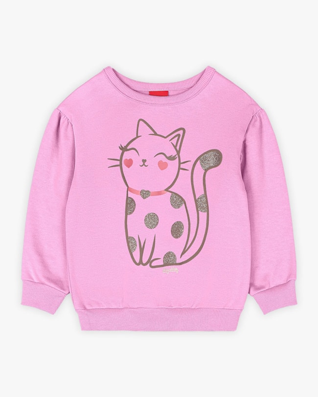 Conjunto Infantil Menina em Moletom Estampa Gatinho - Kely Kety - Rosa-743e03a9-ee9e-4bed-b39c-b6907d2c5cb1