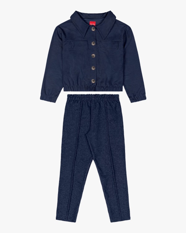 Conjunto Infantil Menina em Moletom Jeans - Kely Kety - Oxford-10