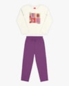 Conjunto Infantil Menina em Moletom Kely Kety - Branco-8ecbafc4-ea67-4013-8a89-318350289a8b