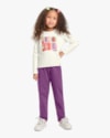 Conjunto Infantil Menina em Moletom Kely Kety - Branco-658aa716-d21d-4be5-bcb1-127242f901a5