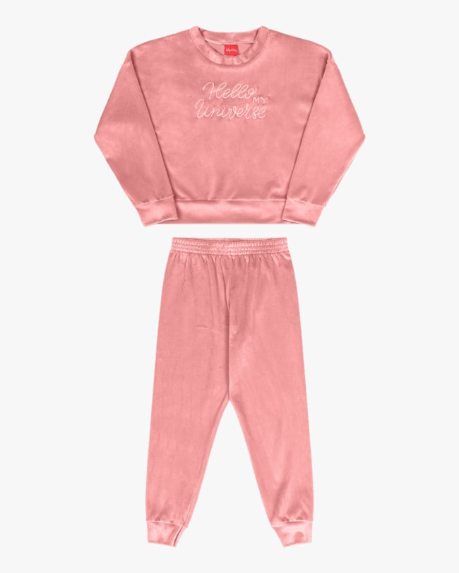 Conjunto Infantil Menina em Veludo Kely Kety - Rosa-06e71896-bae1-477a-a87b-8a432eeaac36