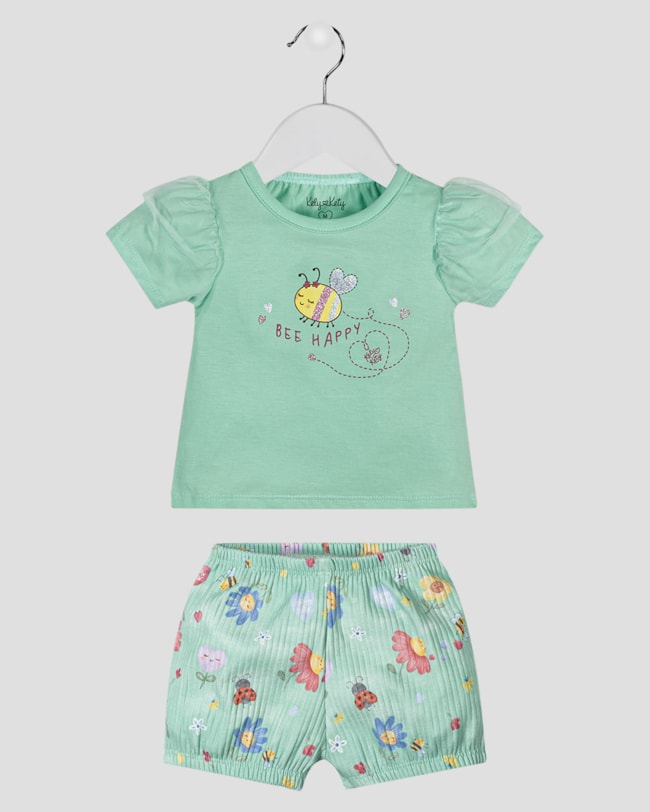 Conjunto Infantil Menina Estampa Abelhinha Kely Kety Verde-72fa88ae-45f6-4d32-8f7b-ffe10cedb4cd