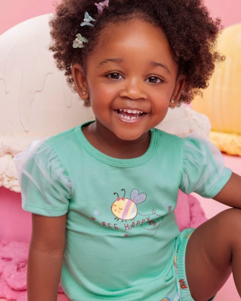 Conjunto Infantil Menina Estampa Abelhinha Kely Kety Verde