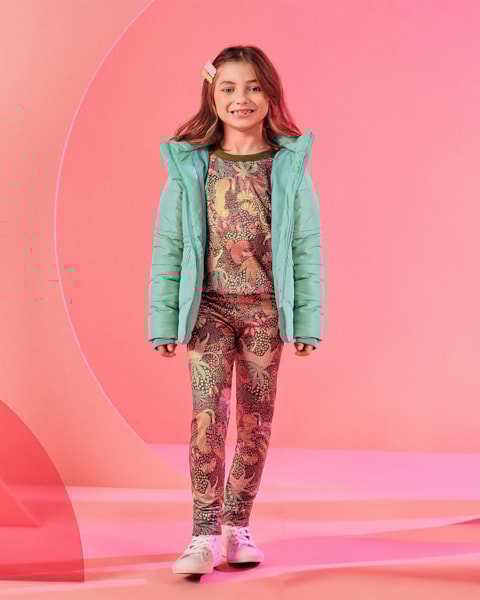 Conjunto Infantil Menina Estampado Kely Kety Verde