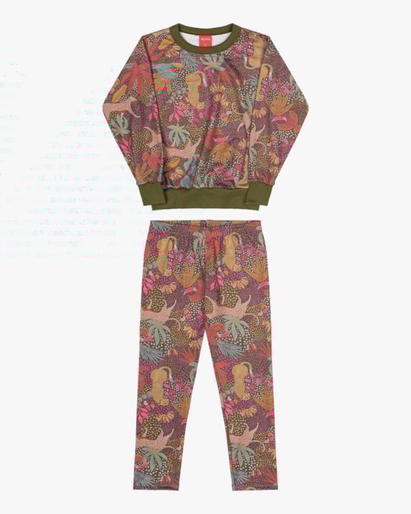 Conjunto Infantil Menina Estampado Kely Kety Verde