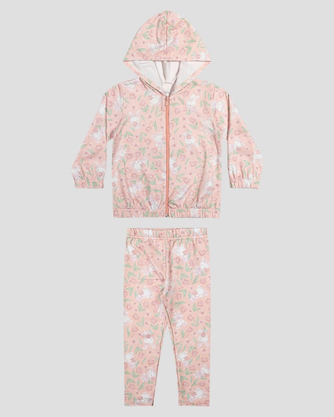 Conjunto Infantil Menina Jaqueta  e Calça Estampada - Kely Kety - Rosa-ef568494-1fe7-4ddc-9ef9-832d17c5a412