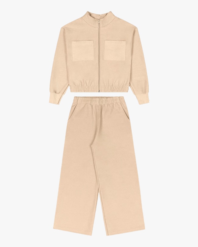 Conjunto Infantil Menina Jaqueta e Calça Wide Leg - Kely Kety - Deserto-1abe3724-9429-4f0e-95e8-db40968c4412