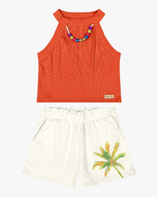 Conjunto Infantil Menina Regata Colar e Shorts Kely Kety-fef2b78e-c7e0-45dc-a3ab-e54255f59c84