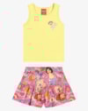 Conjunto Infantil Menina Regata e Shorts Estampado - Kely Kety - Amarelo-f5b1fc60-c495-4d2f-9e35-61e451454080