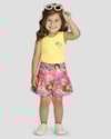 Conjunto Infantil Menina Regata e Shorts Estampado - Kely Kety - Amarelo-675a2c12-d95c-4cb6-aef6-76a28704a1c6