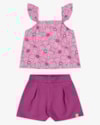 Conjunto Infantil Menina Regata Estampada e Shorts - Kely Kety - Rosa-0dba5414-2589-47d9-a5c5-0edcabfdf367
