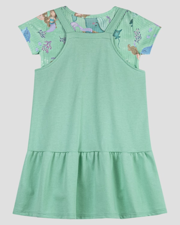 Conjunto Infantil Menina Salopete e Blusa Kely Kety Verde