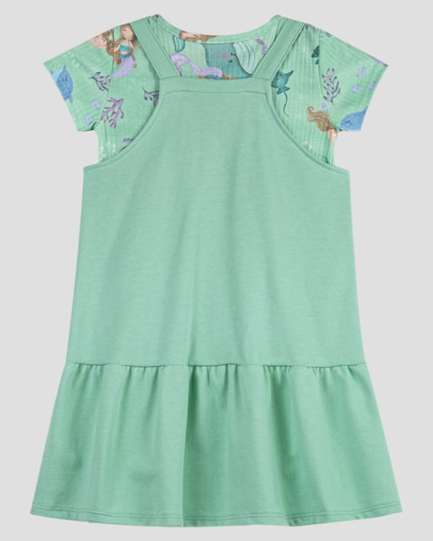 Conjunto Infantil Menina Salopete e Blusa Kely Kety Verde