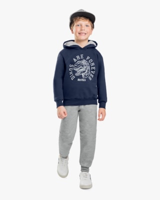 Conjunto Infantil Menino Blusão com Capuz e Calça - ReiRex - Azul-12