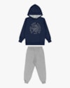 Conjunto Infantil Menino Blusão com Capuz e Calça - ReiRex - Azul-4d55a11d-0692-41f4-8d2c-a1a4b22926b3