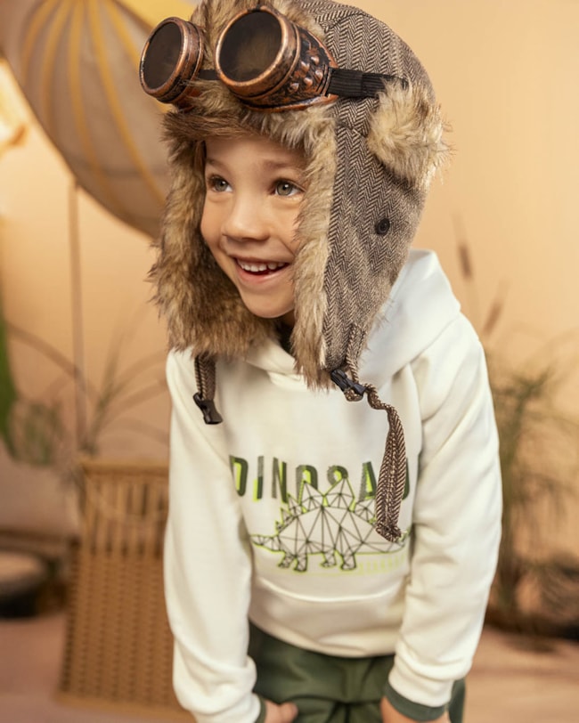 Conjunto Infantil Menino Blusão com Capuz e Calça - ReiRex - Branco-3fea64a6-a66b-40c9-a0b9-7c61a8d4ee55