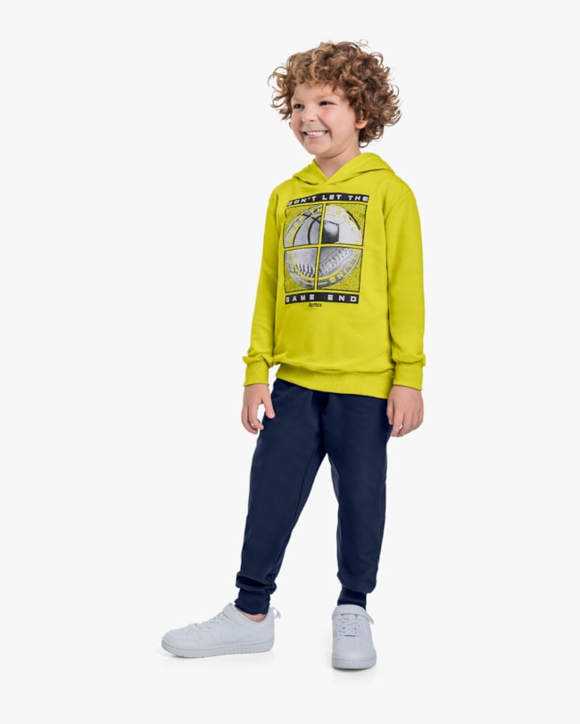 Conjunto Infantil Menino Blusão com Estampa e Calça - ReiRex - Verde-7809e007-b7df-4dfc-8798-ac19689b4afa