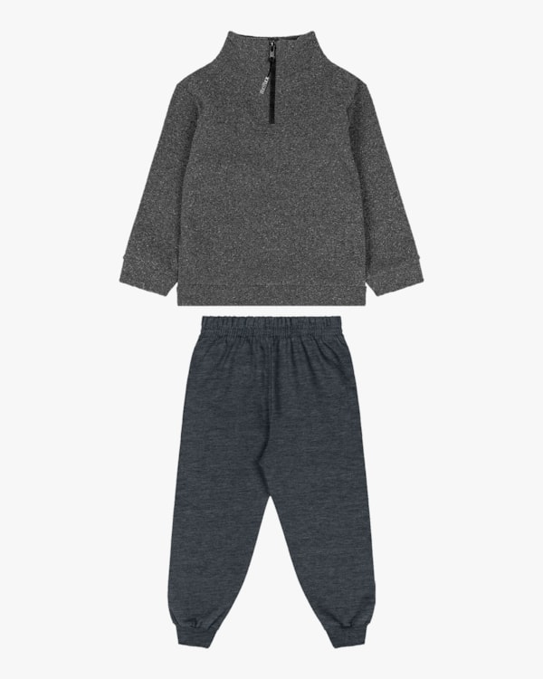 Conjunto Infantil Menino Blusão com Zíper e Calça Moletom - ReiRex - Iron