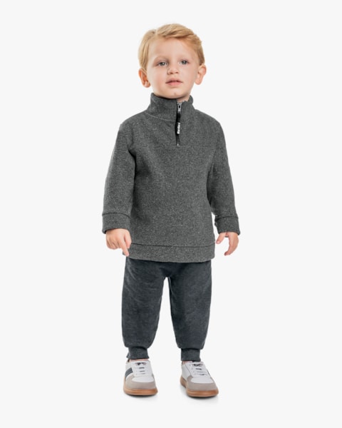 Conjunto Infantil Menino Blusão com Zíper e Calça Moletom - ReiRex - Iron