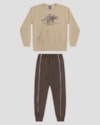Conjunto Infantil Menino Blusão Dino e Calça - ReiRex - Bege-a6386ff2-56db-4b72-b506-cf77b9dda7e3