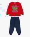 Conjunto Infantil Menino Blusão e Calça Amigo Dino - ReiRex - Vermelho-9368f172-cead-43bd-a4f9-320855452ab1