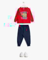 Conjunto Infantil Menino Blusão e Calça Amigo Dino - ReiRex - Vermelho-cf68a145-ceae-4c59-8e57-02a9c311a545