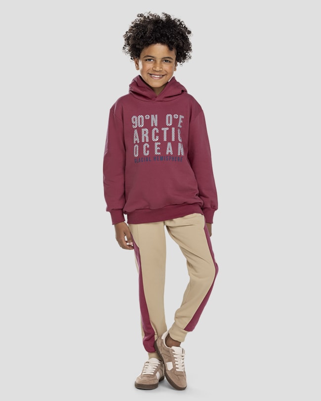Conjunto Infantil Menino Blusão e Calça Bicolor - ReiRex - Bordô-226607d5-264a-437c-b877-e390e0d31a43