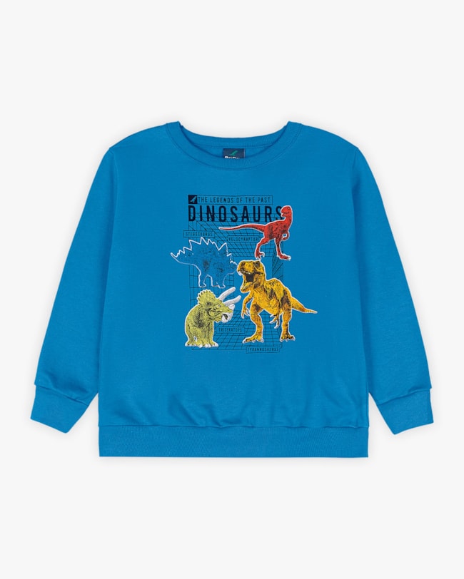 Conjunto Infantil Menino Blusão e Calça Dinossauro - ReiRex - Blue-195b4fc3-fc1b-4f2b-b6e6-4f305d3e90c3