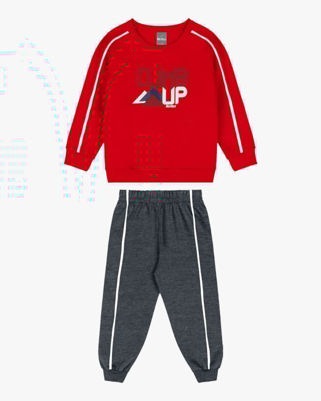 Conjunto Infantil Menino Blusão e Calça em Moletom - ReiRex - Tomato-01-6deeb2c6-8151-45cb-8b81-974fccce48a7