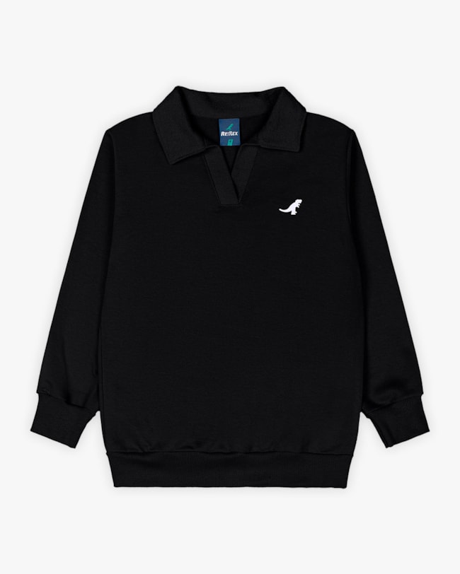 Conjunto Infantil Menino Blusão e Calça em Moletom Sarjado - ReiRex - Preto-c14efb19-a22e-4536-ba50-9132beff7a4f