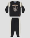 Conjunto Infantil Menino Blusão e Calça Moletom Náutico - ReiRex - Preto-bef47b3f-2270-4c91-9cbe-16df0321b306