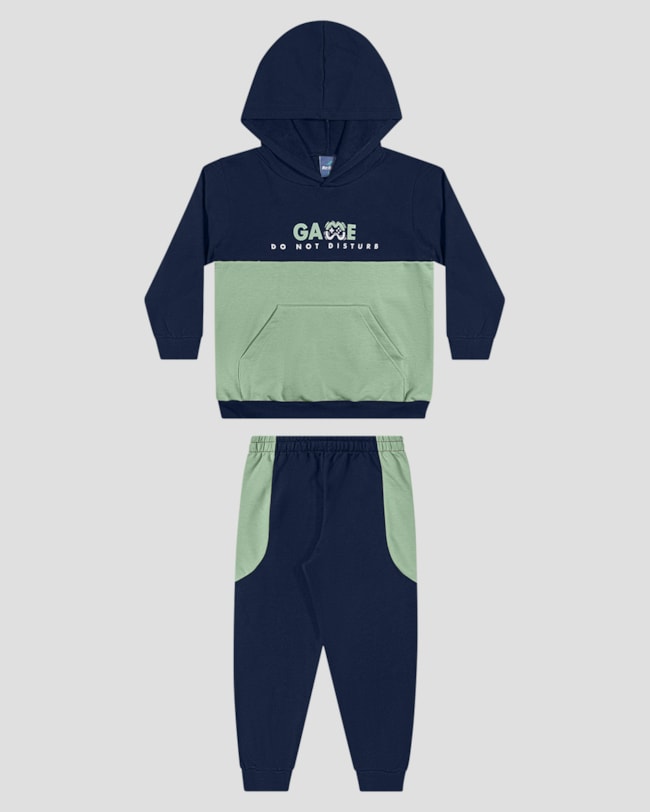 Conjunto Infantil Menino Blusão e Calça Moletom - ReiRex - Azul-51d0df1c-21f1-44a8-9499-e60941c6ee1f