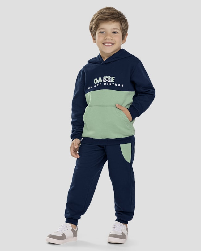 Conjunto Infantil Menino Blusão e Calça Moletom - ReiRex - Azul-49829872-6918-4aa1-9df4-52f667ad14f0