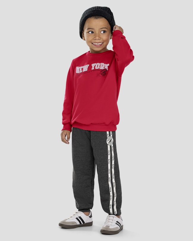 Conjunto Infantil Menino Blusão e Calça Moletom - ReiRex - Vermelho-4f5e5a19-6083-400b-a3ea-31a46372fd45