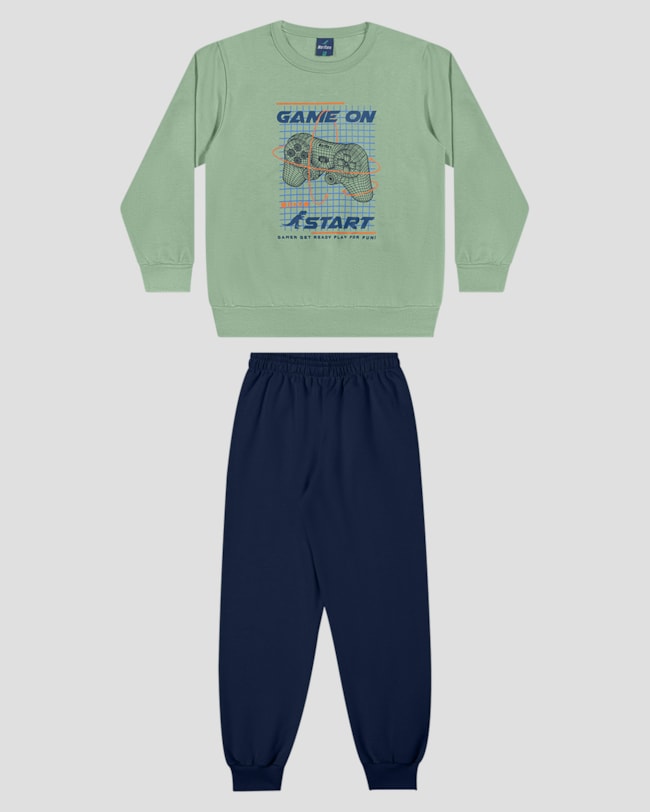 Conjunto Infantil Menino Blusão Estampa Game e Calça - ReiRex - Verde-9c78a1ff-7156-44f5-bea7-0f1557ba450b