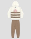 Conjunto Infantil Menino Blusão Listrado e Calça - ReiRex - Branco-84c8456a-c0c6-4fe4-a966-08ebc1a11e2d