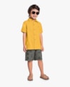 Conjunto Infantil Menino Camisa e Bermuda Estampada - ReiRex - Mostarda-8835df39-2de2-4931-bfd1-e79a14d77aac
