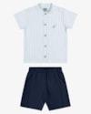 Conjunto Infantil Menino Camisa em Tricoline e Bermuda - ReiRex - Azul-1a80acbe-e459-41e9-9ad7-77c22a13974b