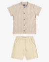Conjunto Infantil Menino Camisa em Tricoline e Bermuda - ReiRex - Nude-42c038c9-c253-4762-8144-fc14a898c2f0