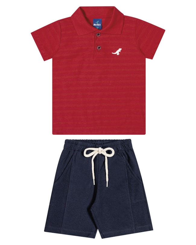 Conjunto Infantil Menino Camisa Polo e Bermuda ReiRex-1414319e-a00c-4e12-b23b-446d83b6d74b